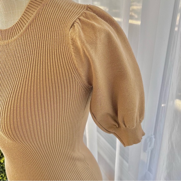 T Tahari Puff Short Sleeve Top Tan Size XS - Picture 8 of 14